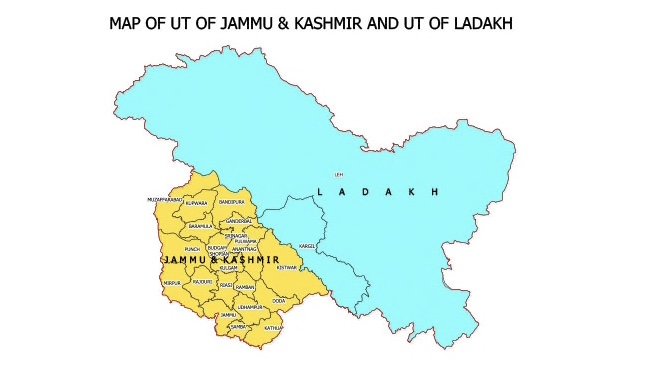 India formally divides Jammu and Kashmir state